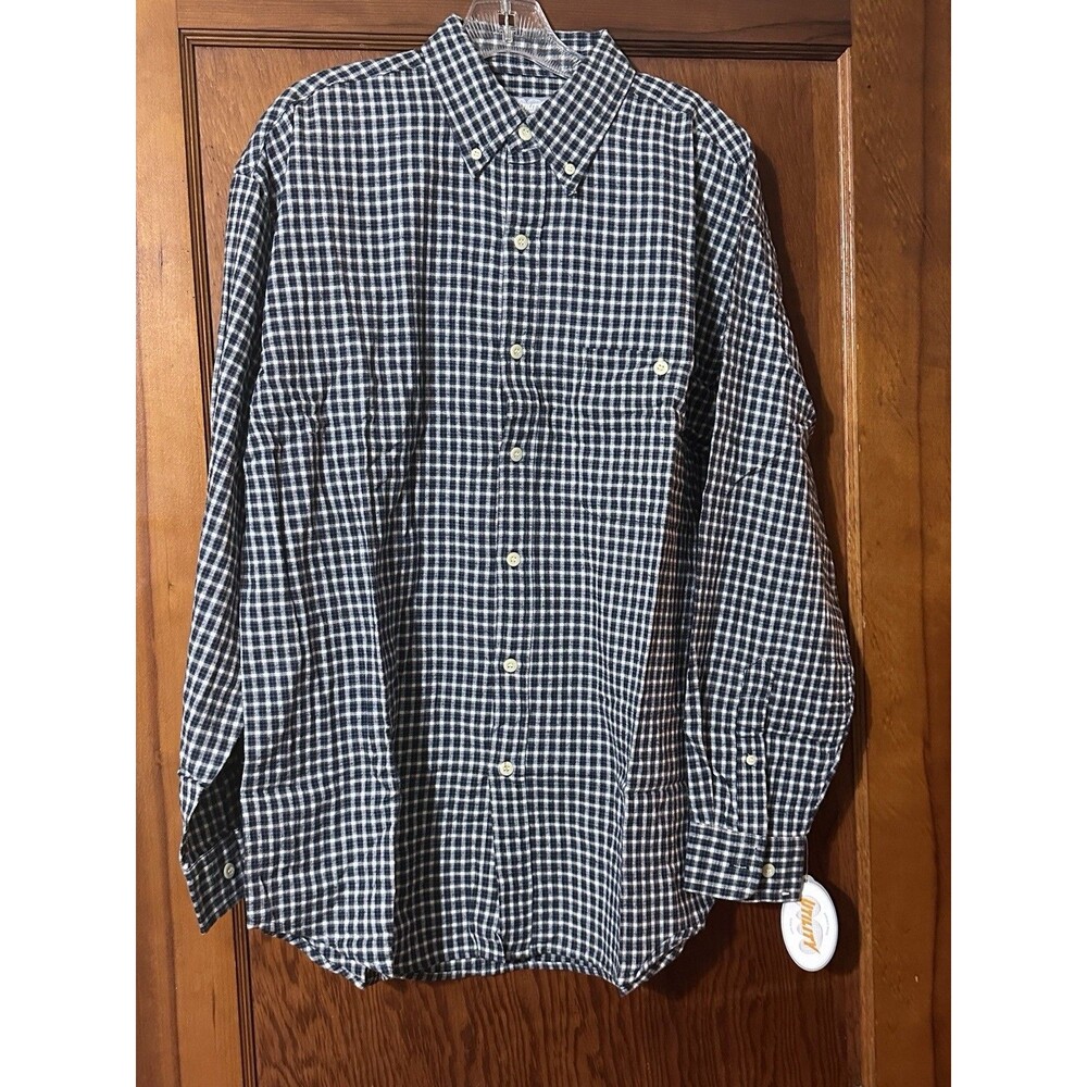 NWT Durable Brand Utility Super Duty LS Shirt Men's Size M Navy & White